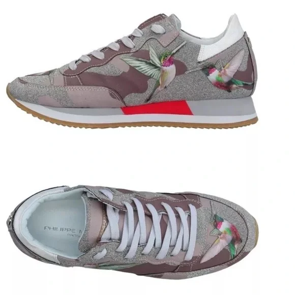 Philippe Model Paris Printed Tropez Birds Sneakers Size 39, Made